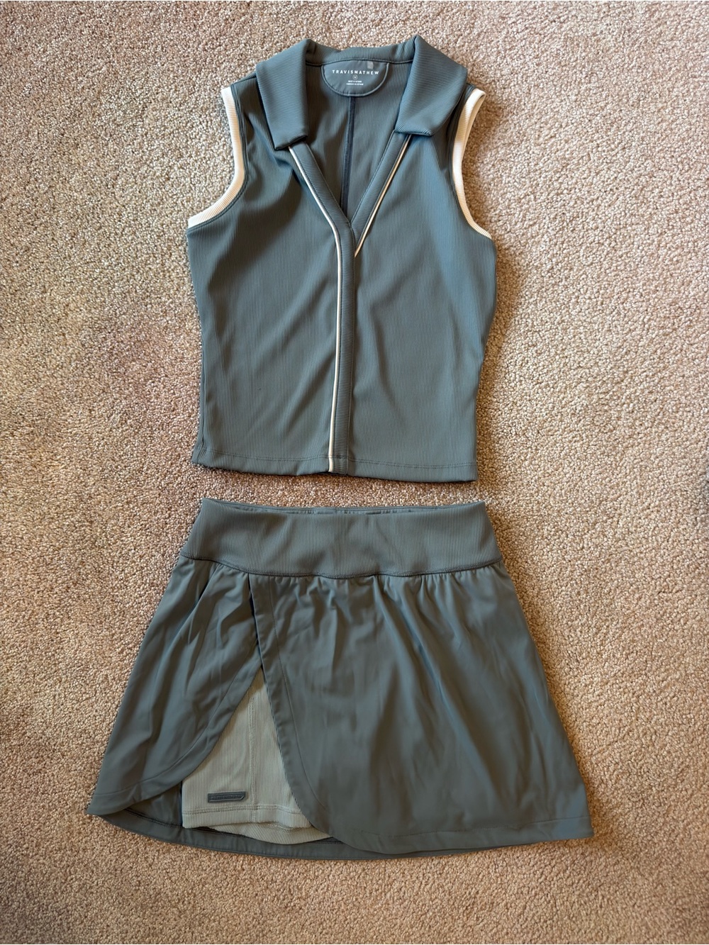 Travis Mathew golf top and skirt set